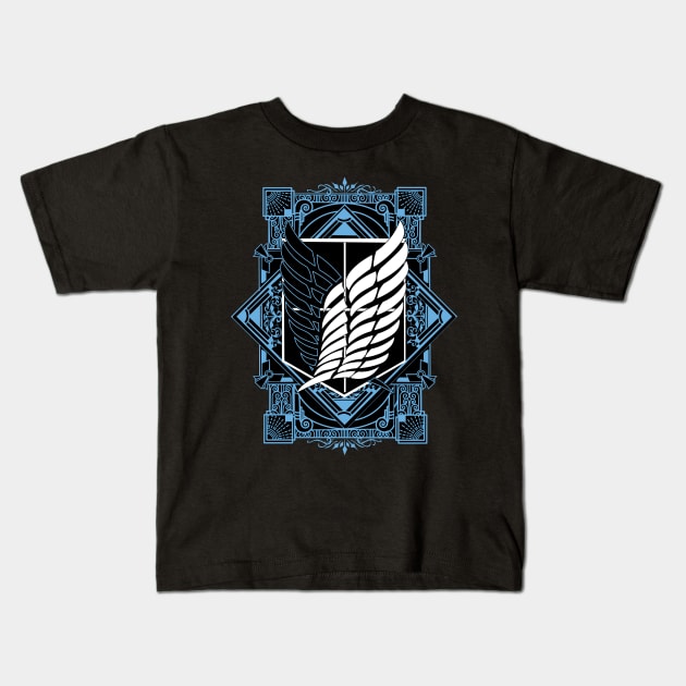 Scouting Legion AOT Anime Fanart Kids T-Shirt by Planet of Tees